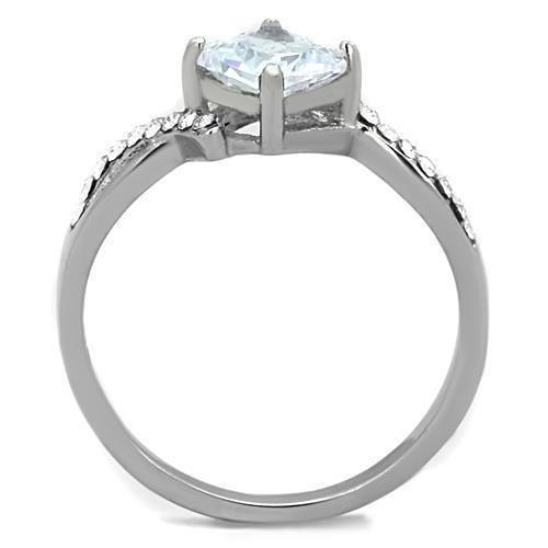 TK1761 - High polished (no plating) Stainless Steel Ring with AAA