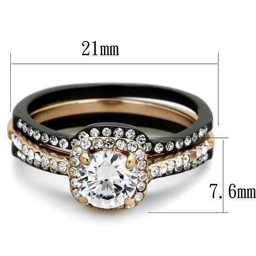 TK2020 - IP Rose Gold+ IP Black (Ion Plating) Stainless Steel Ring