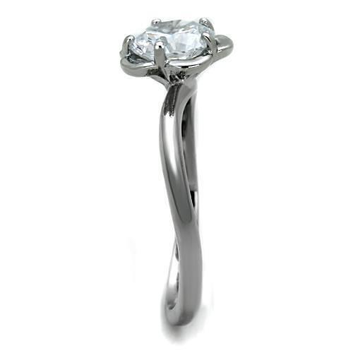 TK1540 - High polished (no plating) Stainless Steel Ring with AAA