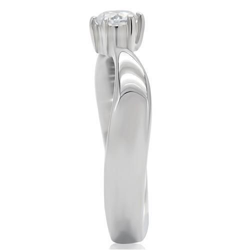 TK201 - High polished (no plating) Stainless Steel Ring with AAA Grade