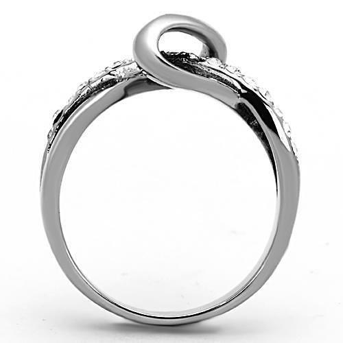 TK1341 - High polished (no plating) Stainless Steel Ring with Top
