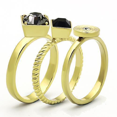 TK1417 - IP Gold(Ion Plating) Stainless Steel Ring with Top Grade
