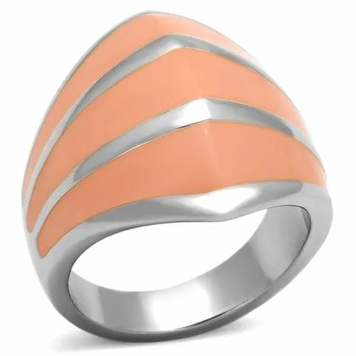 TK822 - High polished (no plating) Stainless Steel Ring with Epoxy  in