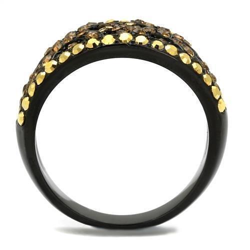 TK2552 - IP Black(Ion Plating) Stainless Steel Ring with Top Grade