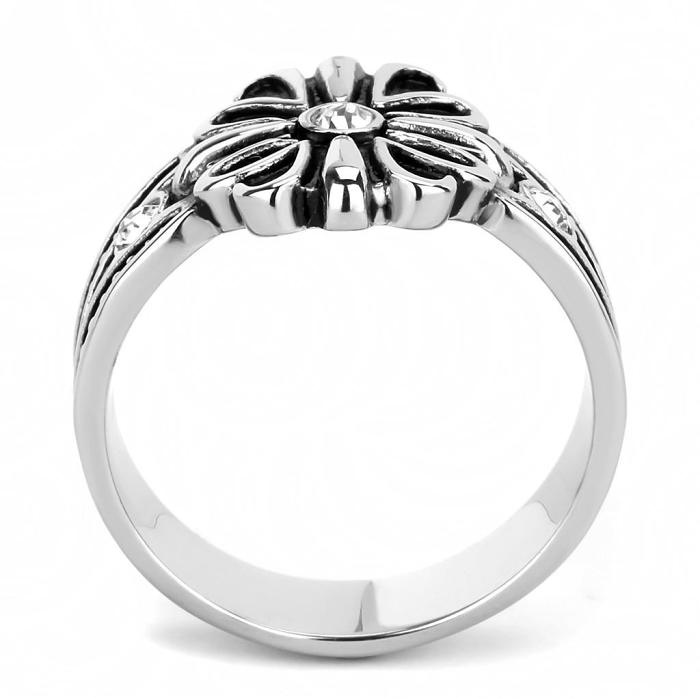 TK3462 - High polished (no plating) Stainless Steel Ring with Top