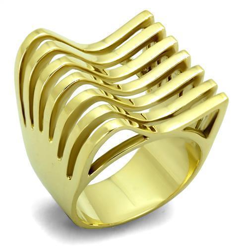 TK1628 - IP Gold(Ion Plating) Stainless Steel Ring with No Stone