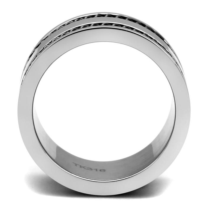 TK2927 - High polished (no plating) Stainless Steel Ring with Epoxy