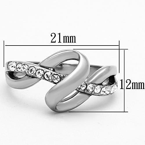 TK1341 - High polished (no plating) Stainless Steel Ring with Top