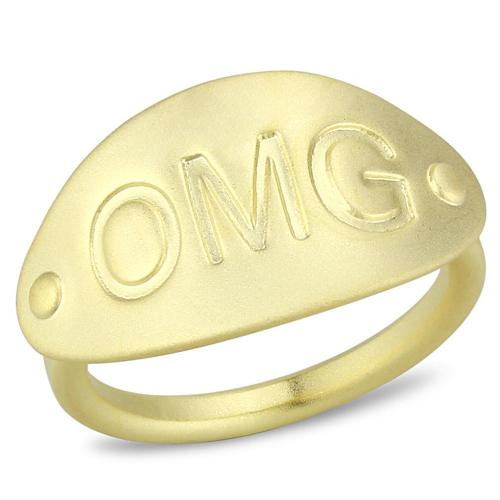 LO4243 - Matte Gold Brass Ring with No Stone