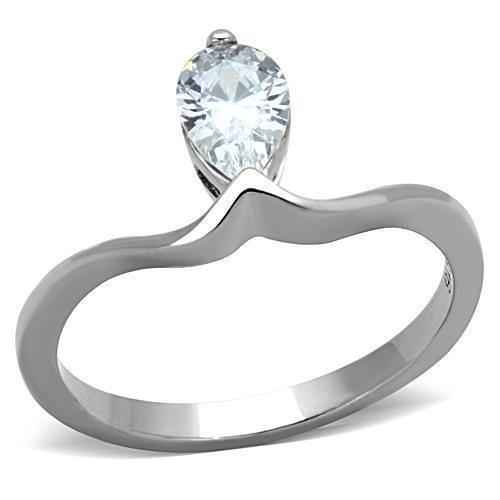 TK1336 - High polished (no plating) Stainless Steel Ring with AAA