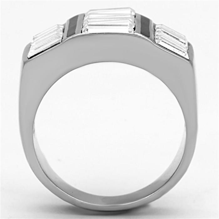 TK1185 - High polished (no plating) Stainless Steel Ring with Top