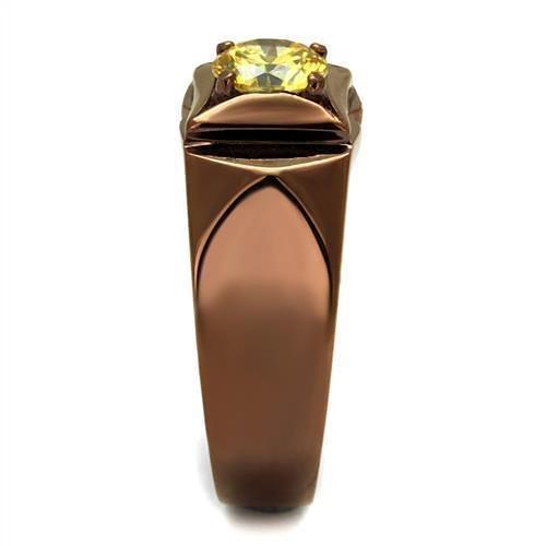 TK2773 - IP Coffee light Stainless Steel Ring with AAA Grade CZ  in