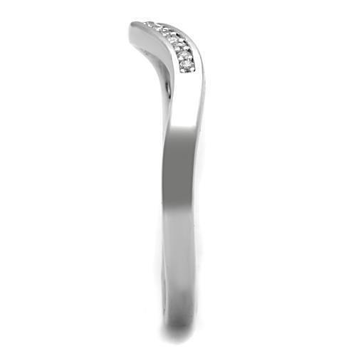 TK1682 - High polished (no plating) Stainless Steel Ring with AAA