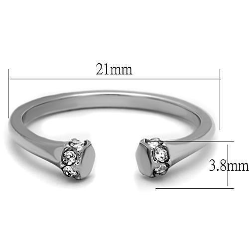 TK1580 - High polished (no plating) Stainless Steel Ring with Top