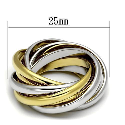 LO2527 - Gold+Rhodium Brass Ring with No Stone
