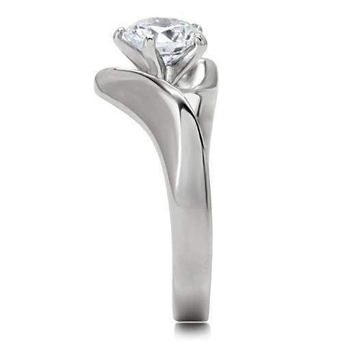 TK172 - High polished (no plating) Stainless Steel Ring with AAA Grade