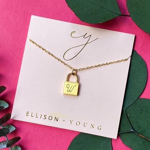 Scripted Notes Locket Initial Necklace