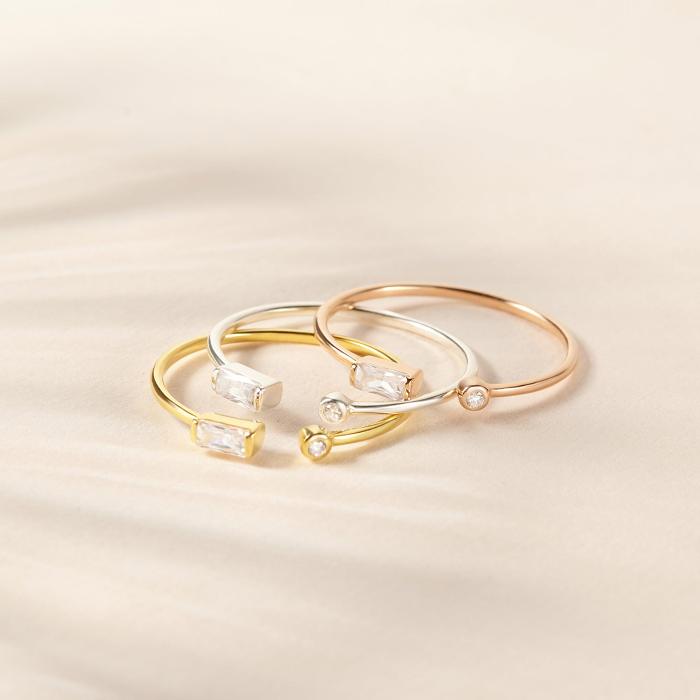 Open Ring Stackable Ring Minimal CZ Ring