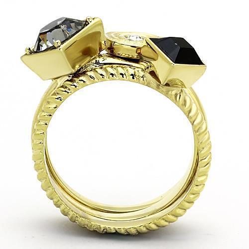 TK1417 - IP Gold(Ion Plating) Stainless Steel Ring with Top Grade