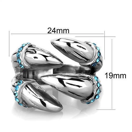 TK1779 - High polished (no plating) Stainless Steel Ring with Top