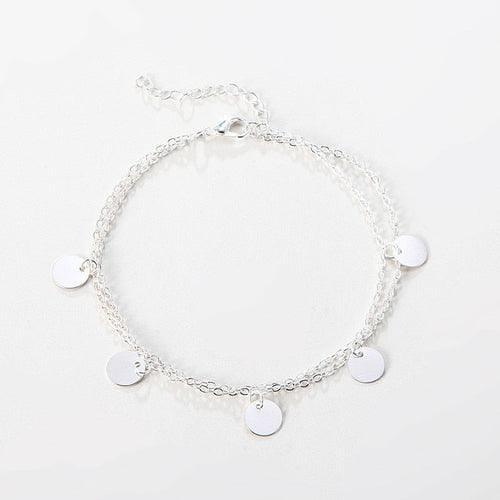 Silver/Gold Women's Anklet with Plates