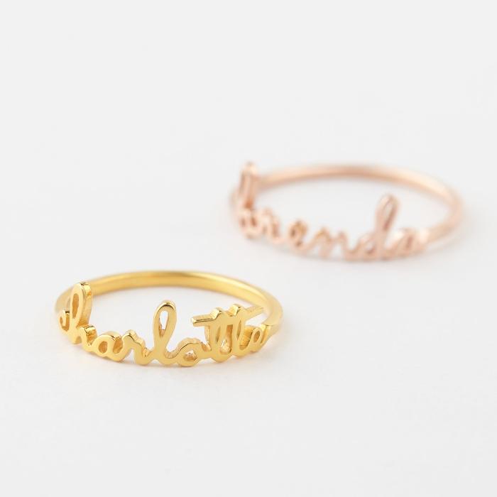 Stackable Name Ring, Stackable Mother Rings, Minimalist Ring, Mom Ring