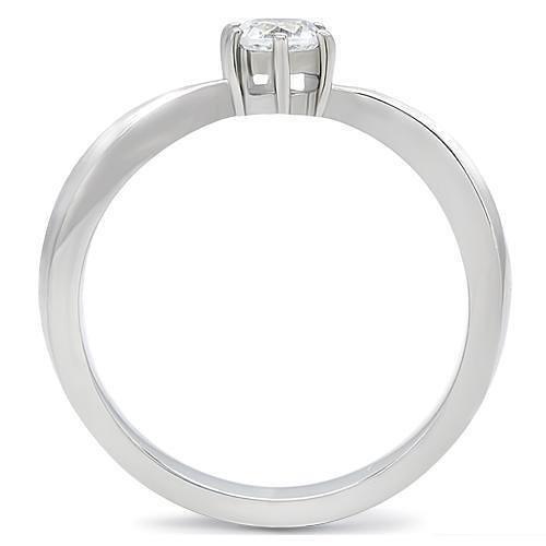 TK201 - High polished (no plating) Stainless Steel Ring with AAA Grade