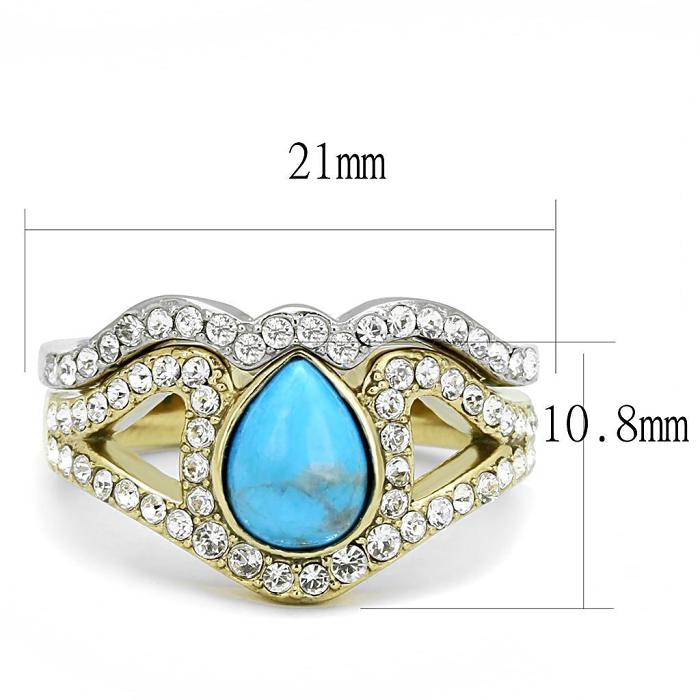 TK3124 - Two-Tone IP Gold (Ion Plating) Stainless Steel Ring with