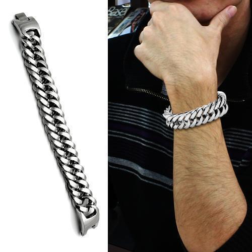 TK340 - High polished (no plating) Stainless Steel Bracelet with No