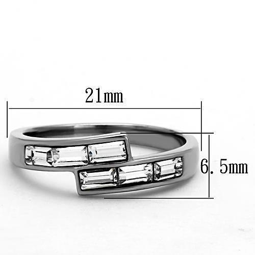 TK1335 - High polished (no plating) Stainless Steel Ring with Top