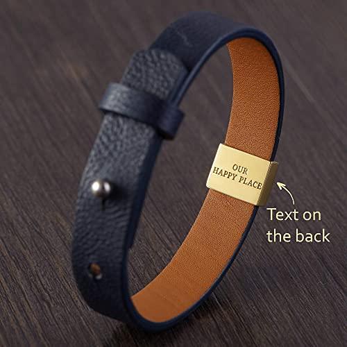 Personalized Coordinates Bracelet Leather, GPS Bracelet for Boyfriend