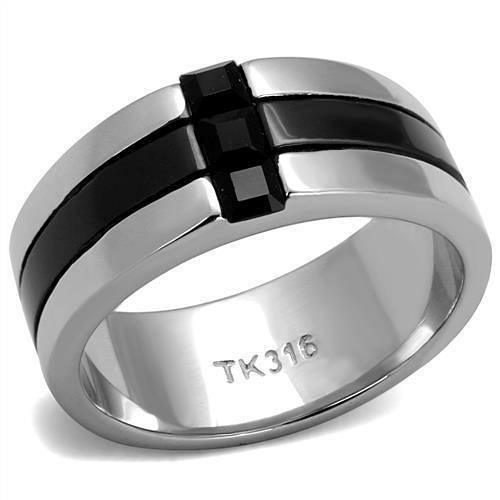 TK2516 - High polished (no plating) Stainless Steel Ring with Top