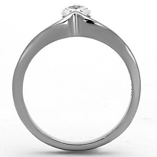 TK1336 - High polished (no plating) Stainless Steel Ring with AAA