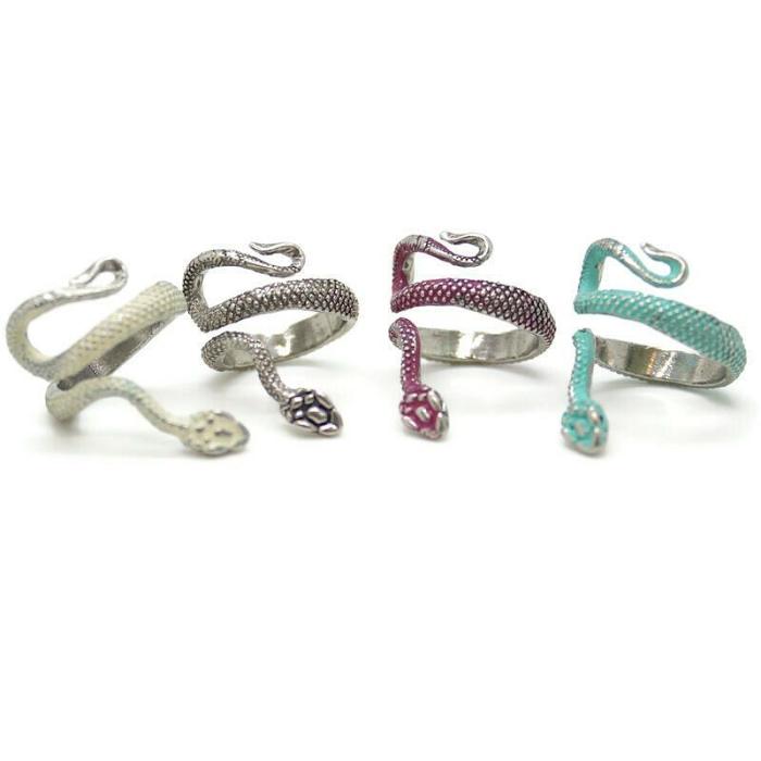 Snake Ring - Silver and Adjustable Wrap Ring