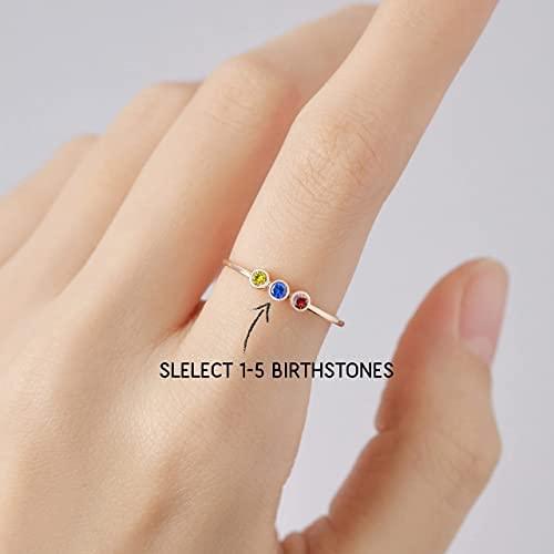Mom Birthstone Ring, Children Birthstone Ring, Birthstone Jewelry