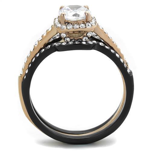 TK2020 - IP Rose Gold+ IP Black (Ion Plating) Stainless Steel Ring