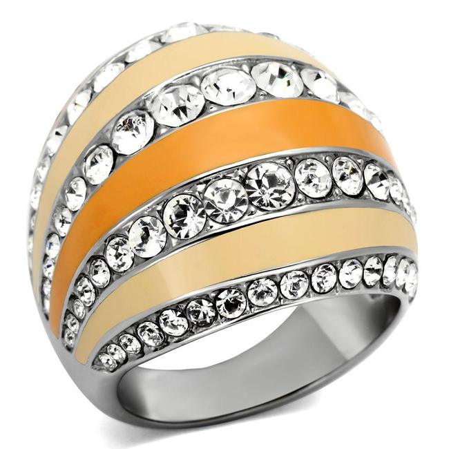 TK798 - High polished (no plating) Stainless Steel Ring with Top Grade