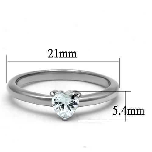 TK2904 - High polished (no plating) Stainless Steel Ring with AAA