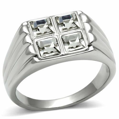 TK488 - High polished (no plating) Stainless Steel Ring with Top Grade