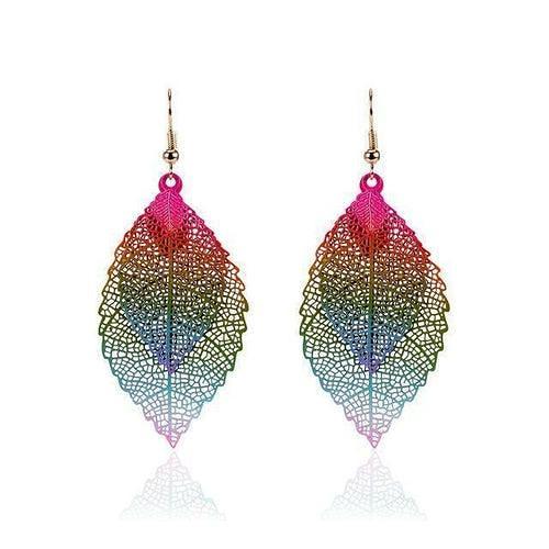 Rainbow Leaf Earrings