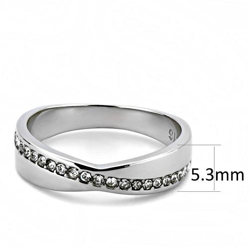 TK3501 - High polished (no plating) Stainless Steel Ring with Top