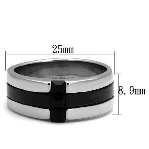 TK2516 - High polished (no plating) Stainless Steel Ring with Top