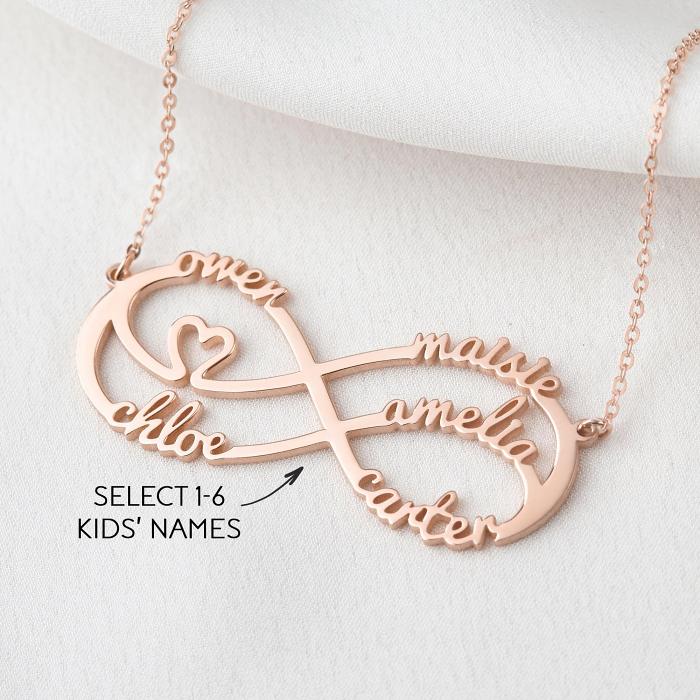 Personalized Infinity Name Necklace, Mom Necklace,Family Name Necklace
