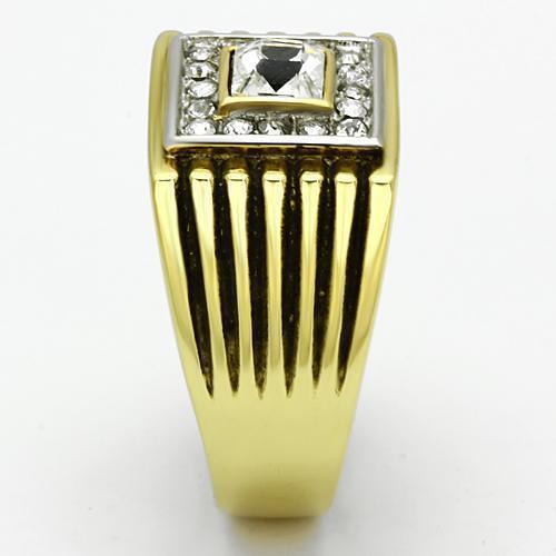 TK750 - Two-Tone IP Gold (Ion Plating) Stainless Steel Ring with Top