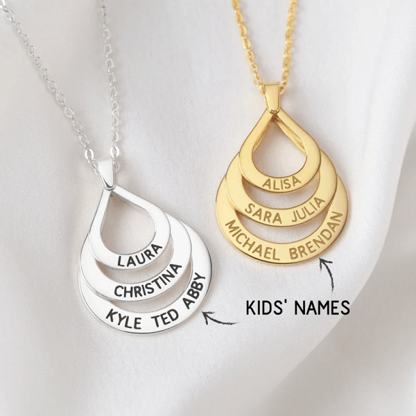 Mother Necklace Kids Names, Children Name Jewelry, Gift From Daughter