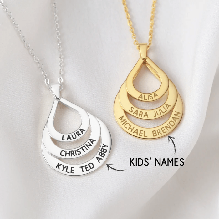 Mother Necklace Kids Names, Children Name Jewelry, Gift From Daughter