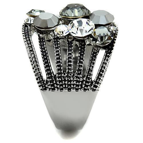 TK1521 - High polished (no plating) Stainless Steel Ring with Top