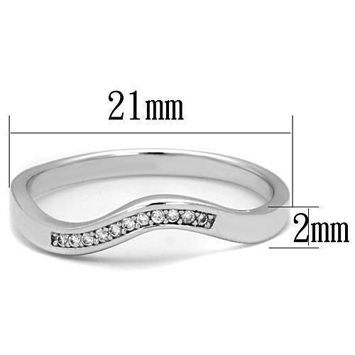 TK1682 - High polished (no plating) Stainless Steel Ring with AAA