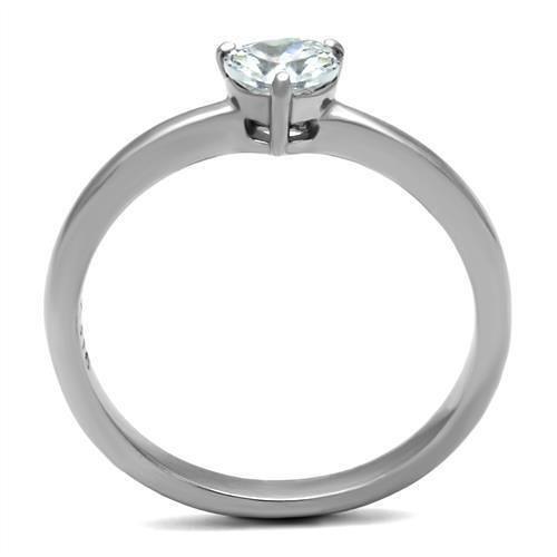 TK2904 - High polished (no plating) Stainless Steel Ring with AAA