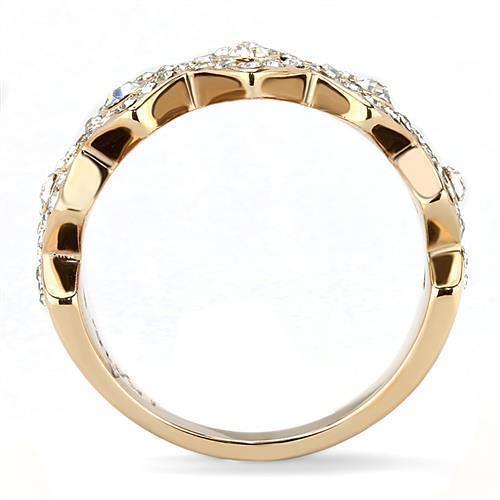 TK3237 - IP Rose Gold(Ion Plating) Stainless Steel Ring with Top Grade